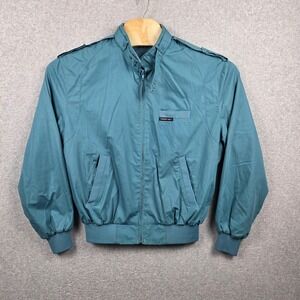 Vintage Members Only Jacket Mens 40 Teal‎ Cotton Blend Bomber Moto Style 80s